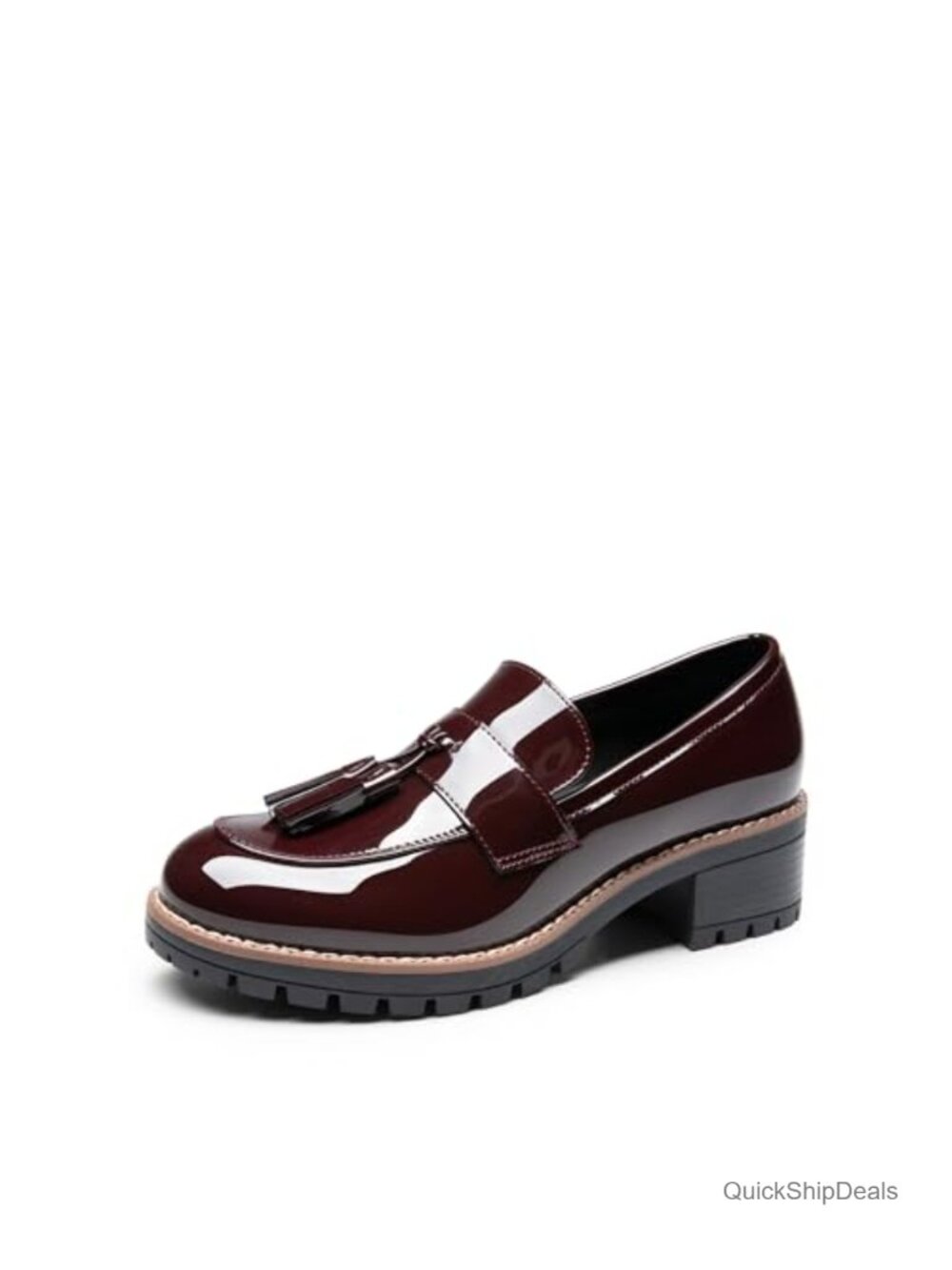 Women's Chunky Loafers Vegan Leather Slip-On Business Casual Shoes